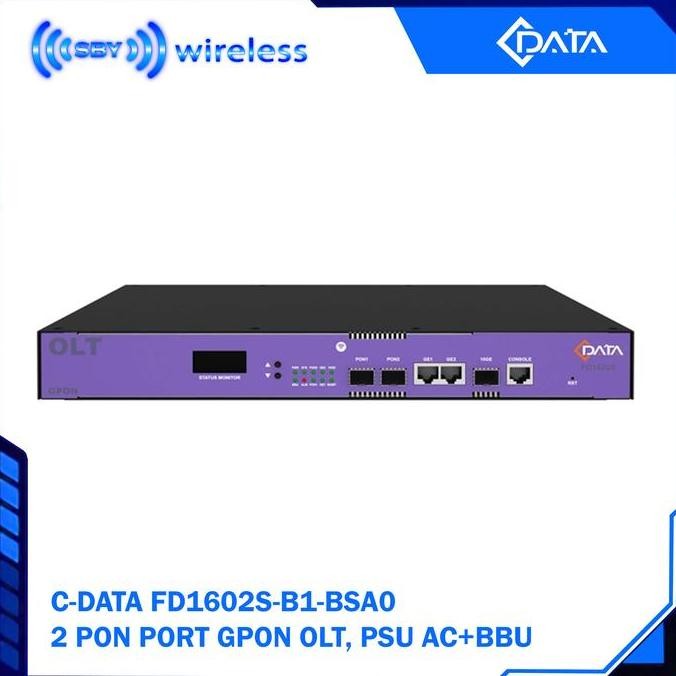 TERMURAH - C-DATA FD1602S-B1 GPON OLT 2 PON port 2GE 1SFP+ cdata FD1602S 2port GPON