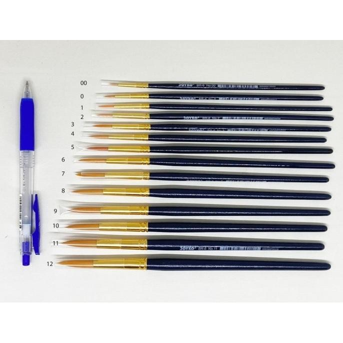 

Kuas Joyko No 00 BR 6 | Kuas Cat Air Lukis Minyak Cat Acrylic [1 LUSIN] AST