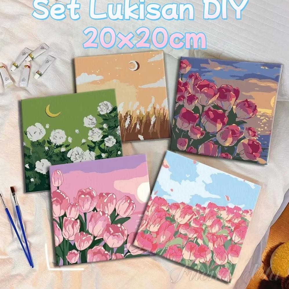 

Set Lukisan DIY 20x20cm / Lukisan Digital Set Lukisan Kanvas dengan Hiasan Dinding Bingkai Kayu AST