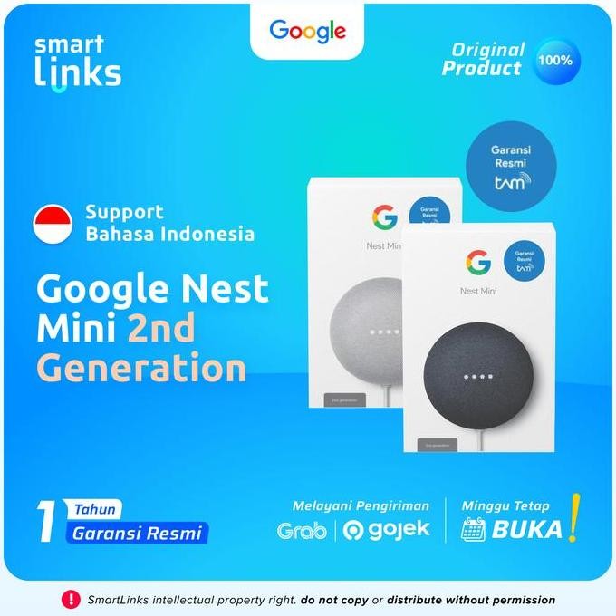 TERBARU - PROMO GOOGLE HOME NEST MINI 2 GEN2 GEN 2 2nd GENERATION GARANSI TAM