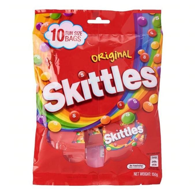 

Permen Skittles Original Fun Size Bag Isi 10 Packs 150Gram