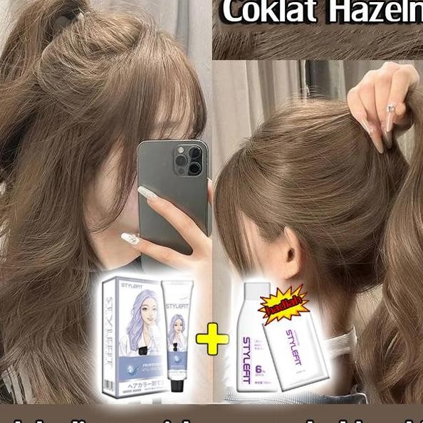 Style Fit Tidak Perlu Pemutihan Hair Colour Pewarna Rambut Halal 230Ml Pewarna Cat Rambut Ash Brown 