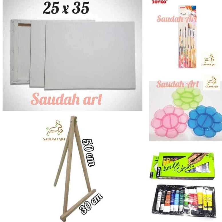 

Paket Lukis Lengkap (kanvas 25x35,kuas,palet,cat akrilik,easel 30x50) AST