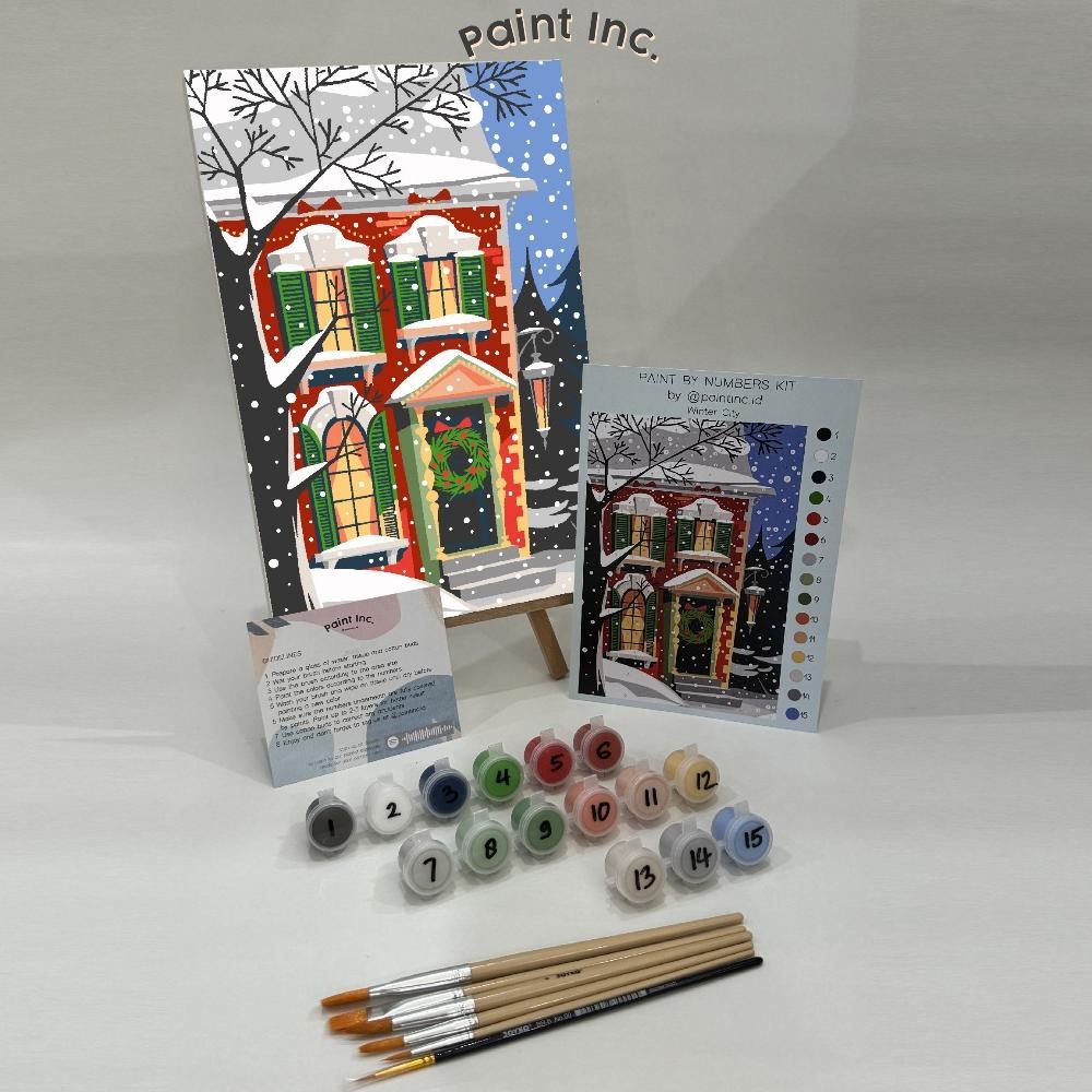 

Paint by Numbers Kit: Winter City | Paint Inc. ID | Paint by Number | Hampers | Painting Kit | Natal | DIY AST