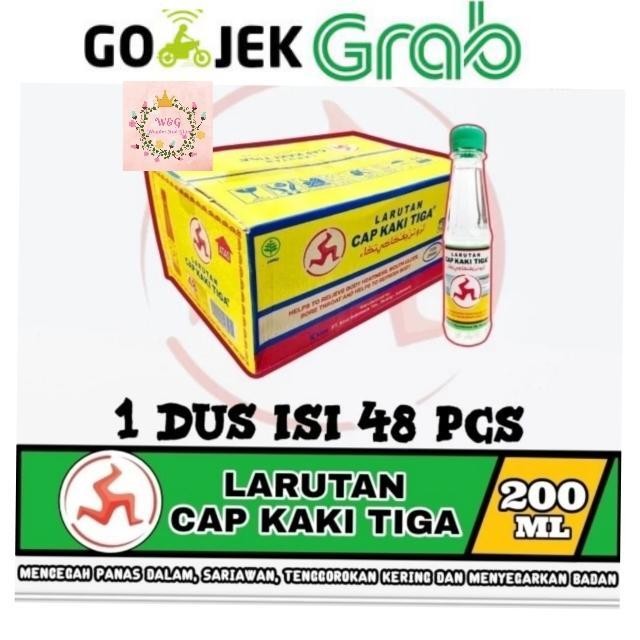 

Larutan Kaki Tiga Botol 200ml 1 Dus 48 Botol / Larutan Cap Kaki Tiga Ori!!