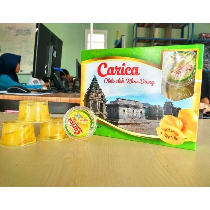 

Manisan Carica Dieng Isi 12 Cup 120ml Kemasan Kardus - 100% Gula Murni - Carica Khas Dieng Wonosobo
