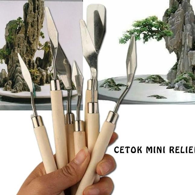 Cetok Kecil Sendok Mini Semen Pembuat Relief Pot Bonsai
