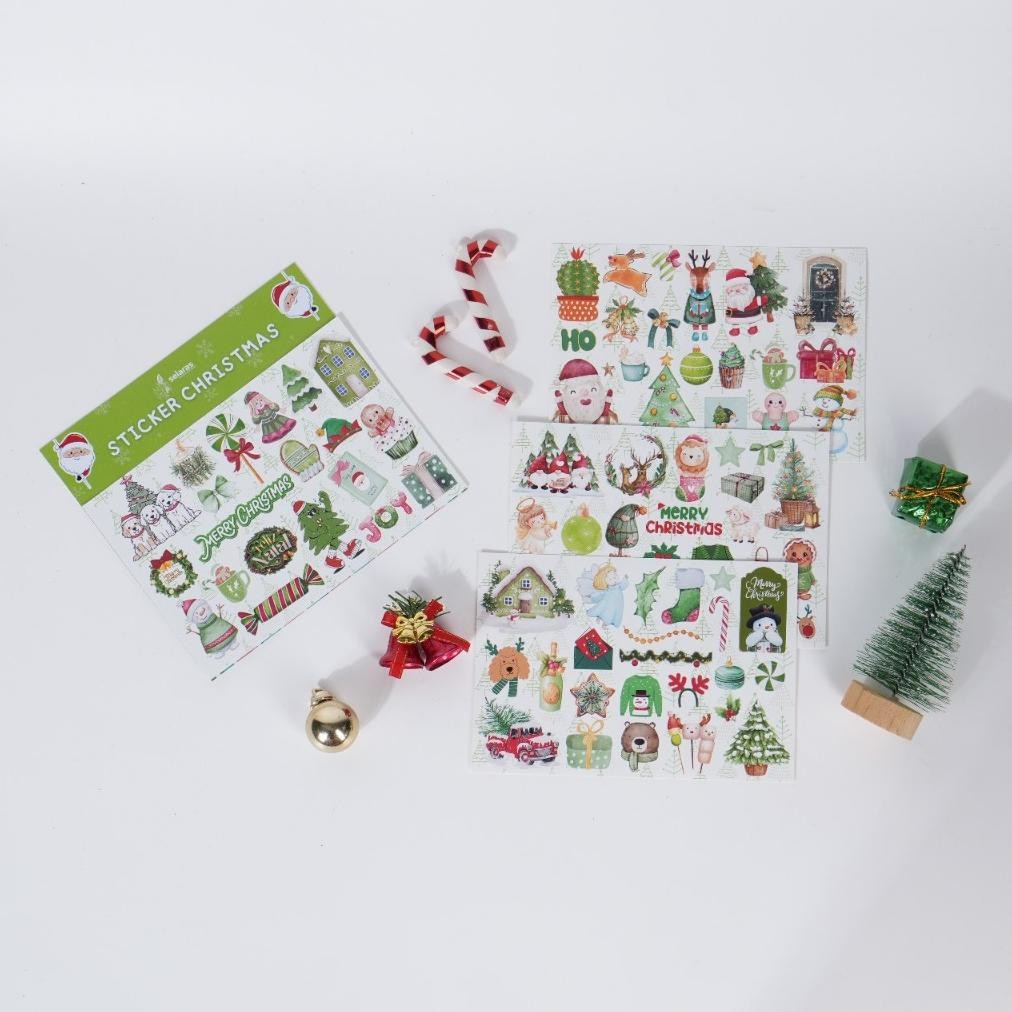 

Stiker Pack Natal Merry Christmas Sticker Scrapbook Souvenir Anak 1 set isi 4 Lembar AST