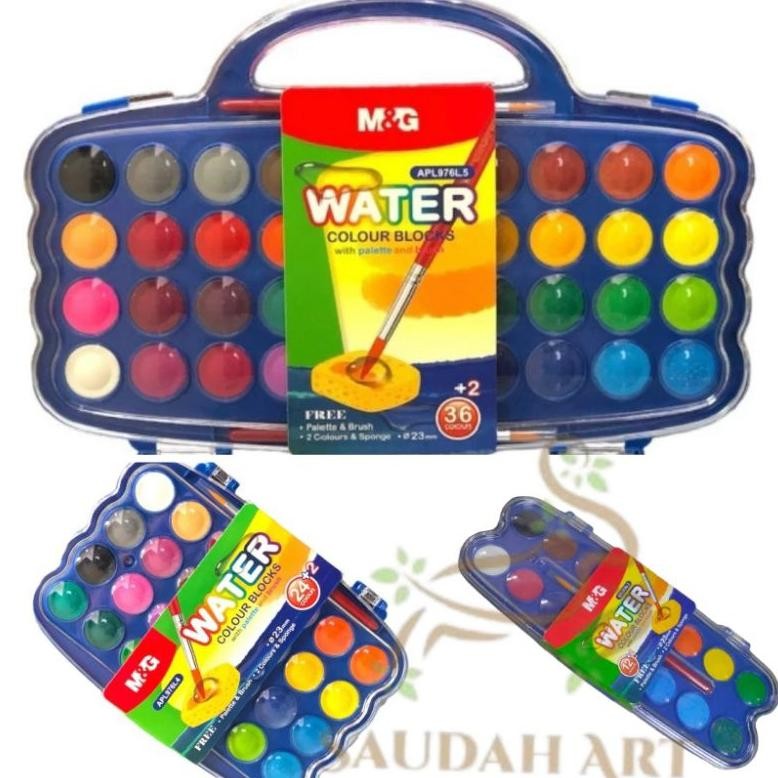

Water Colour Block M&G with palette and brush AST