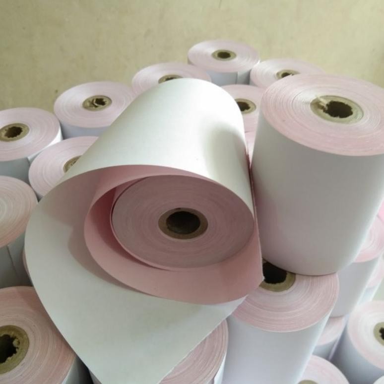 

10 roll kertas struk/kasir NCR 2Ply 75x60mm (putih,merah) AST