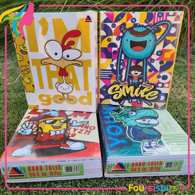 

[FS] 10pcs Buku Tulis Segitiga Quarto 38 lembar dan 58 lembar dan Buku Tulis Campus AST