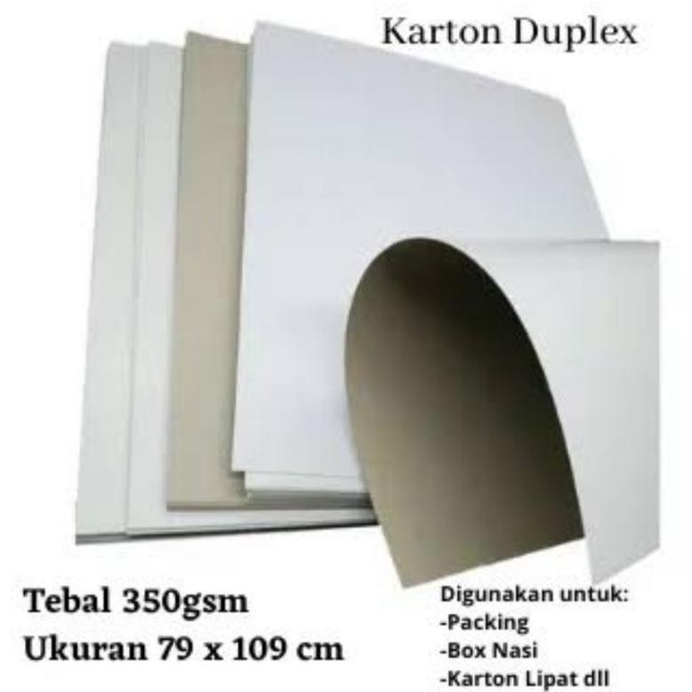 

Karton Duplex 350 Gr Coated 79cm x 109 cm - Kertas Duplex - Kertas Box Nasi AST