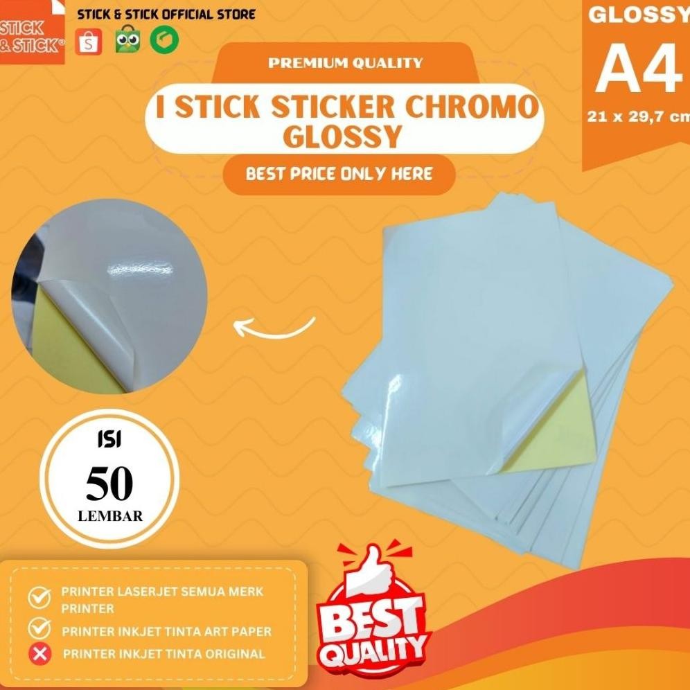 

TERMURAH!! Sticker Chromo I-Stick Glossy A4 Isi 50 Lembar | Premium Quality AST