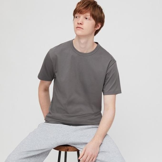Uniqlo Airism Katun T-Shirt Crew Neck Lengan Pendek Pria Kaos Airism (Best Quality)