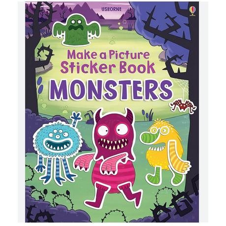 

[ABCKIDS] Usborne Sticker Book Monsters - Make a Picture Sticker Book - Imported English Sticker Buku Stiker Anak Tema Monster AST