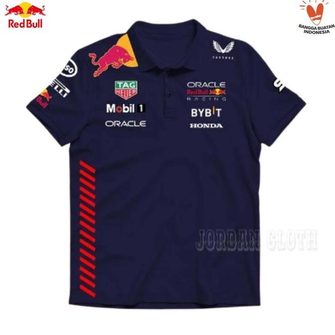 Polo shirt Kaos Kerah Team Balap Redbull Formula One F1 Racing