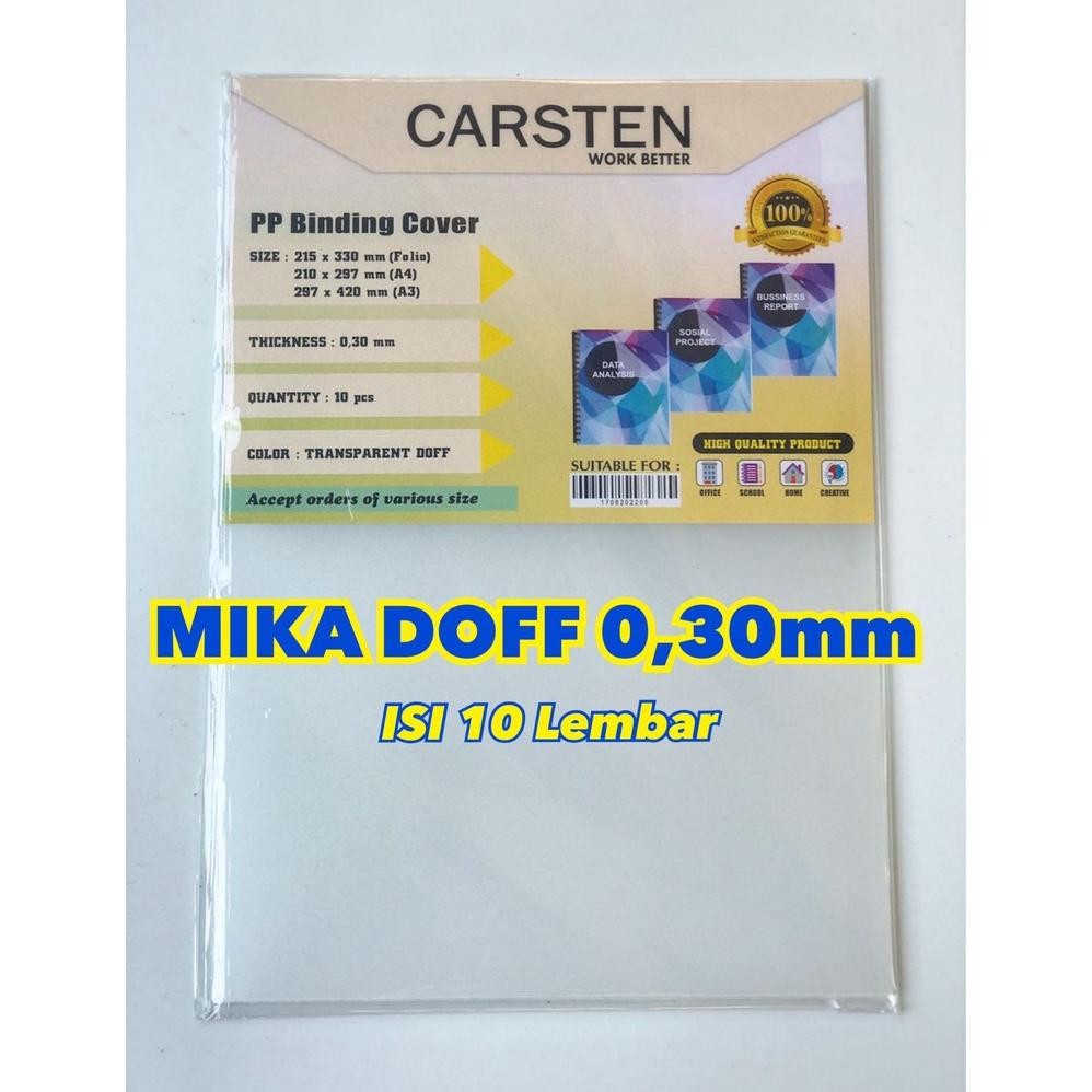 

Cover mika jilid Doff 0.30mm isi 10 lembar Folio AST