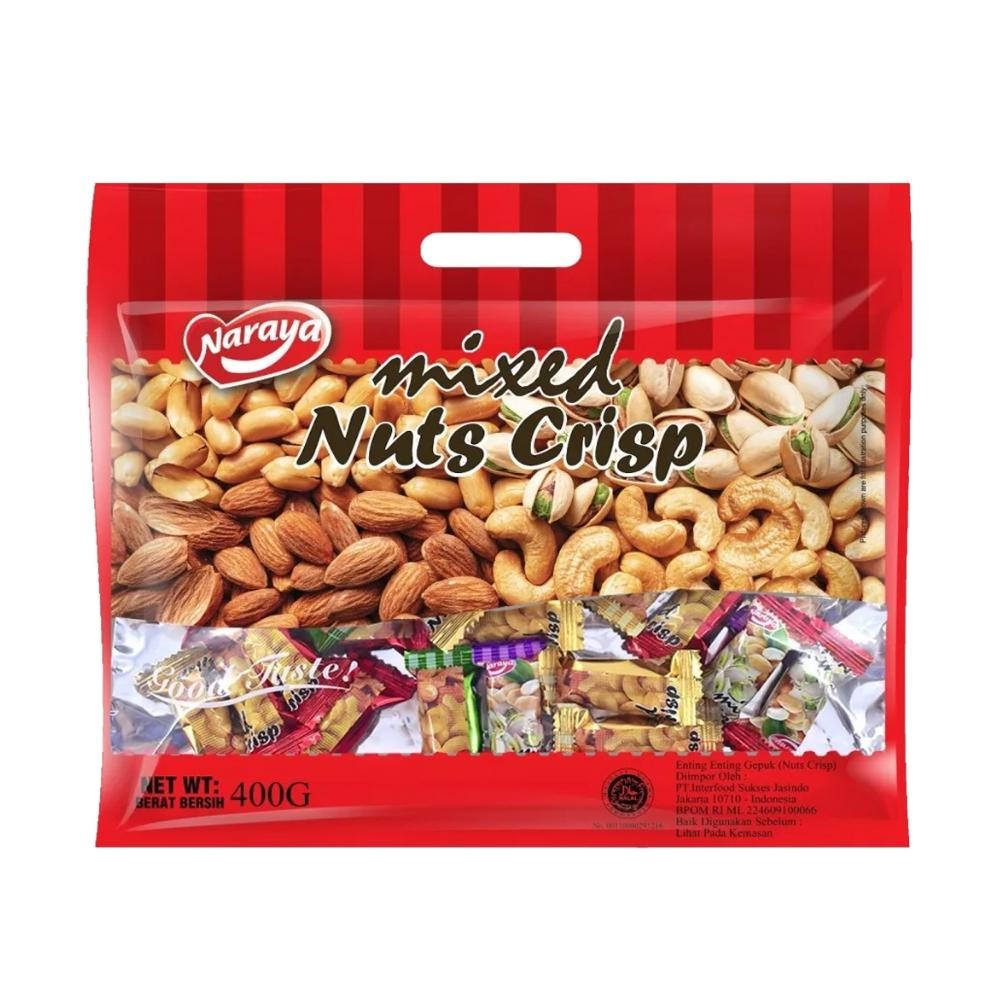 

Naraya Mixed Nuts Crispy 400 Gram Halal | Tingting Kacang Permen Kacang Panggang Naraya Enting Gepuk Tengteng Kacang Naraya Mixed Nuts Crisp Permen Kacang Ting Ting Camilan Kacang Kacangan