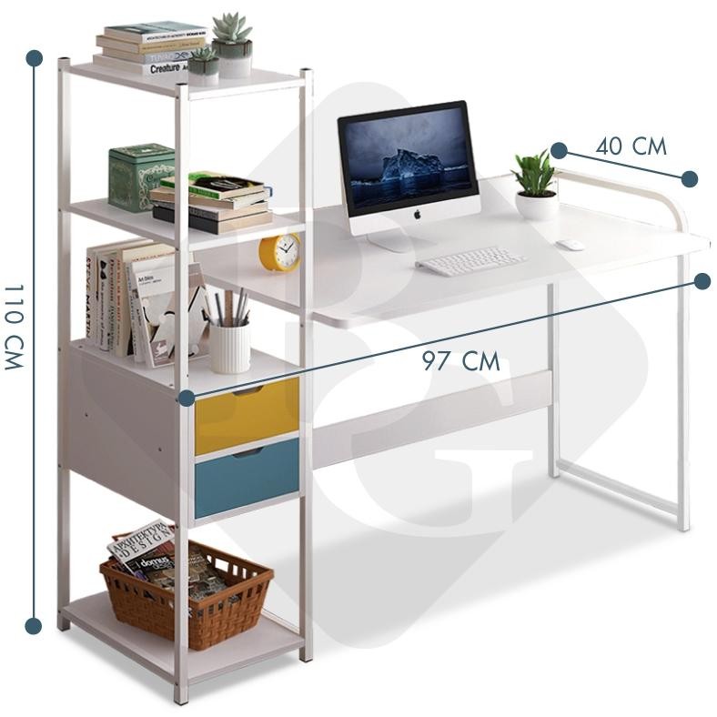 Meja Belajar Kerja Komputer Laptop Office Table Minimalis Serbaguna Multifungsi B2004S