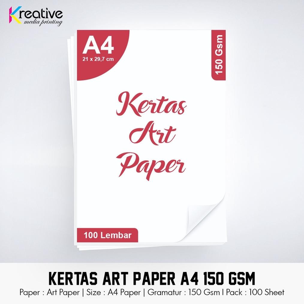 

Kertas ART PAPER (A4 / 150 gsm / 1 pack = 100 lbr) AST