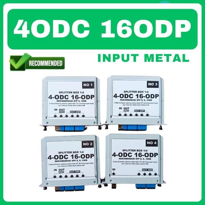 Splitter Box 1:4 Sistem 4 Odc 16 Odp - Input Metal New Stok