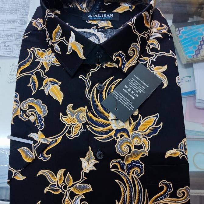 kemeja Alisan lengan pendek batik 16.5 - 17.5