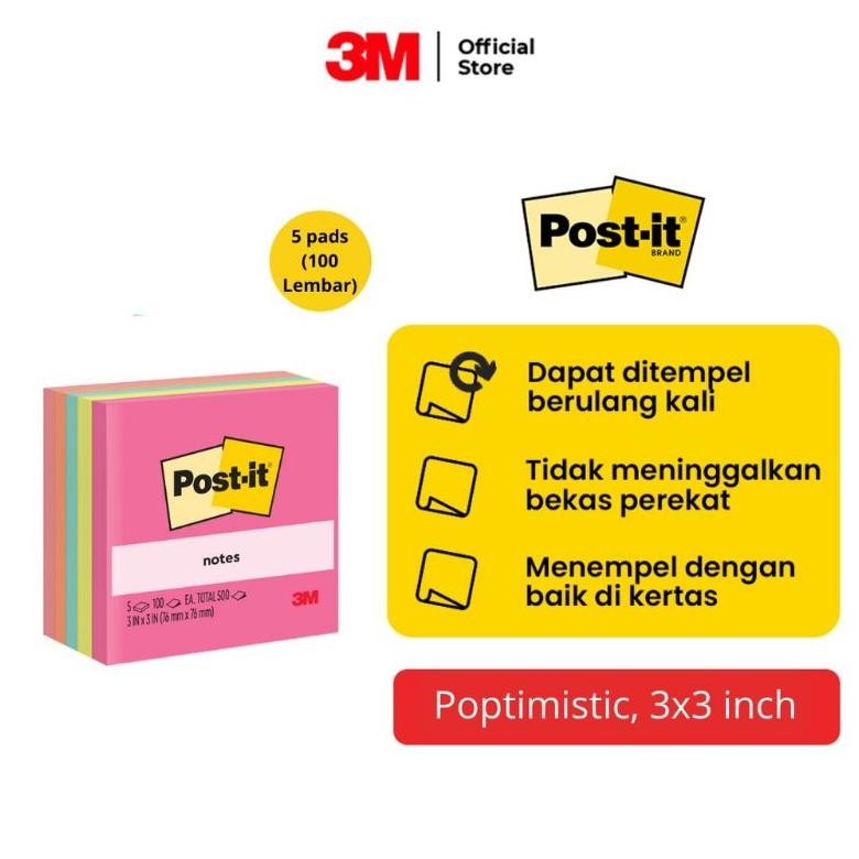

Memo stick/Sticky note/Pos-It 654 3M warna ( 1pak/5wrn ) AST