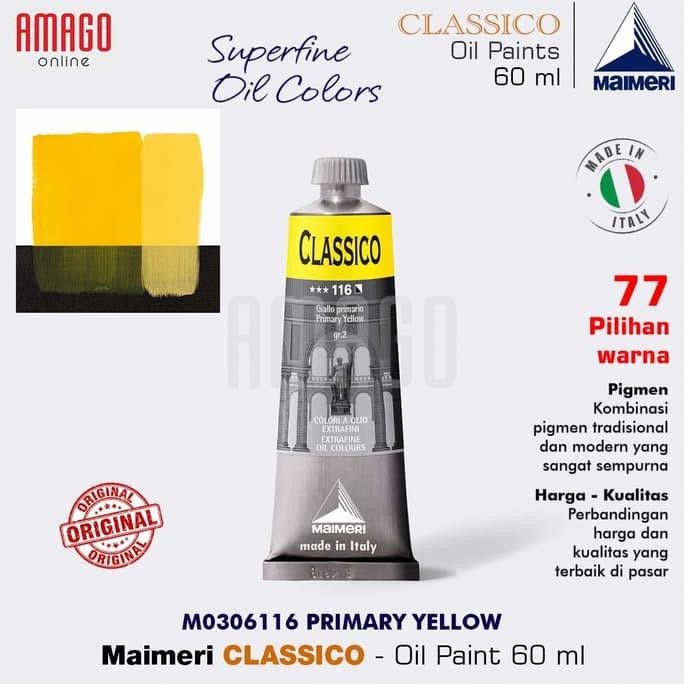 

Cat Minyak Lukis MAIMERI Classico - Oil Paint - Primary Yellow - 60ml - M0306116 AST