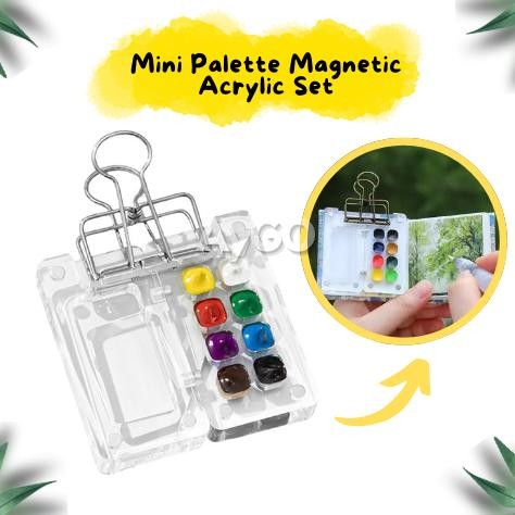 

Mini Palette Magnetic Acrylic Painting Travel / Watercolor Paint Palette Case / Palette Transparan AST