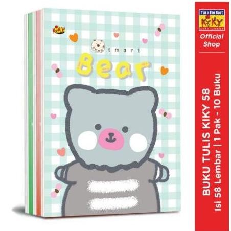 

1 Pack / 10 Pcs Buku Tulis KIKY Isi 58 Lembar / Buku Sekolah Kiky / Buku Tulis Biasa Kwarto AST