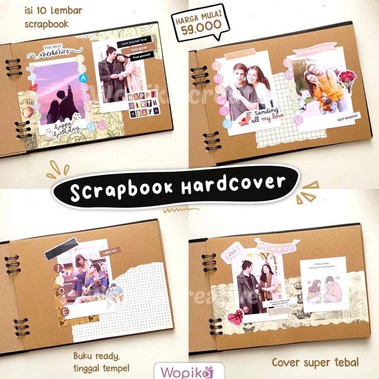 

(HARDCOVER) Scrapbook custom siap tempel | notebook scrapbook anniverasry, birthday, graduation dll AST