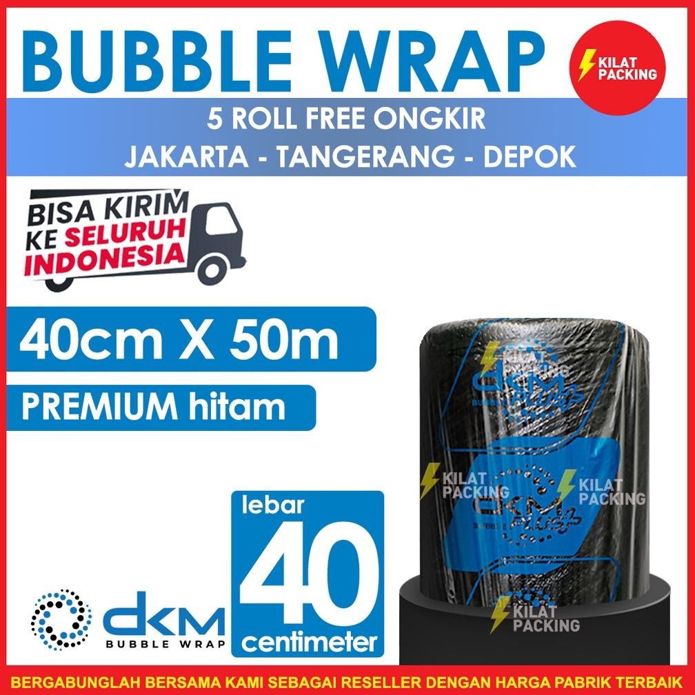 

Bubble Wrap Hitam 40CM X 50M Tebal Plastik Bubblewrap Roll AST