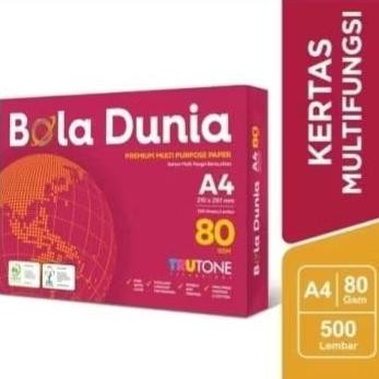 

kertas hvs A4 80gram bola dunia / kertas photocopy dan print AST