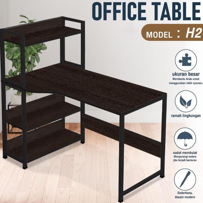 Meja Belajar Laptop Table Komputer Kerja Office Table Minimalis Serbaguna Office Table H2