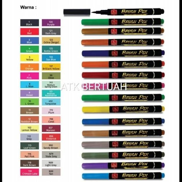 

SELUSIN ISI 12 BRUSH PEN BRUSHPEN SNOWMAN HAND LETTERING SPIDOL KUAS KALIGRAFI WARNA AST