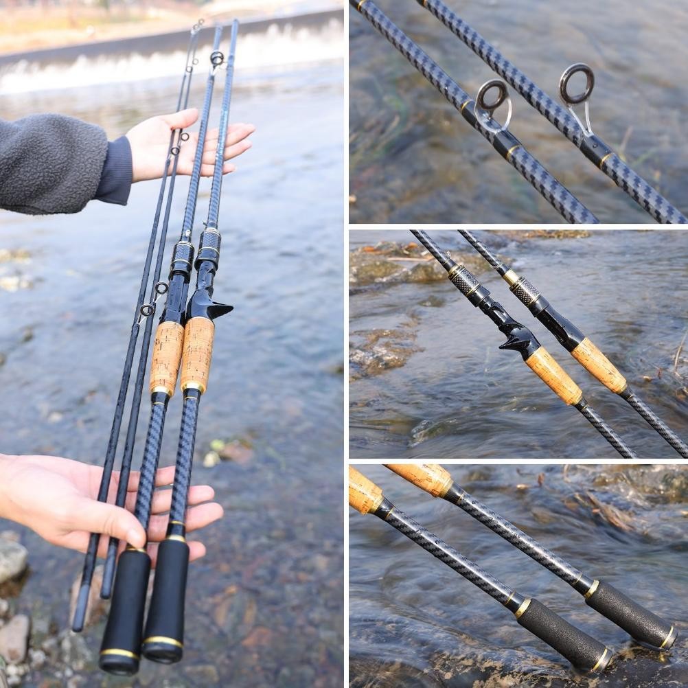 Sougayilang Joran Pancingan 180cm Kaku Carbon 5-10LB Ultralight UL Spinning Casting Joran BC