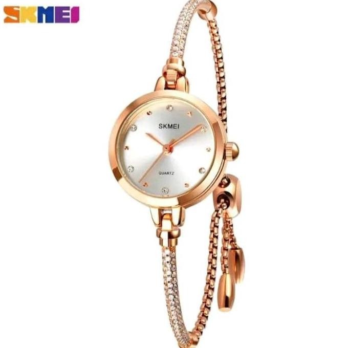 Tersedia SKMEI 1805 JAM TANGAN WANITA GELANG TALI SERUT Analog  Quartz Stainless Watches