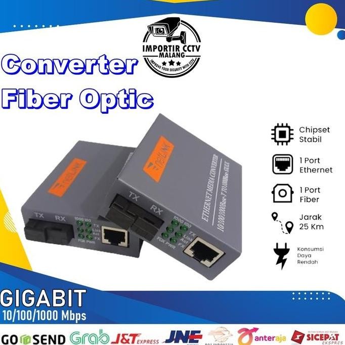 Converter Fiber Optik Gigabit - Icm New Stok