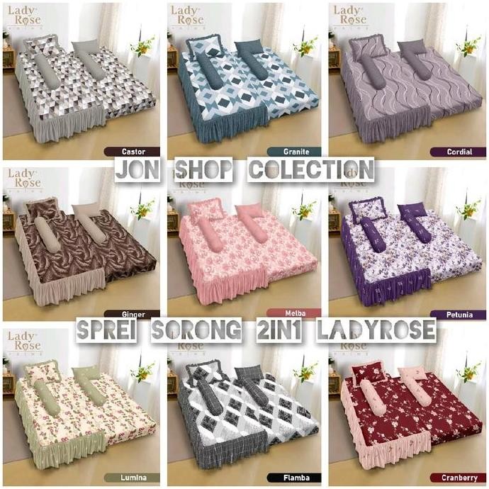 LADY ROSE_ Sprei sorong 2in1 ladyrose ukuran 120x200 tinggi 30cm