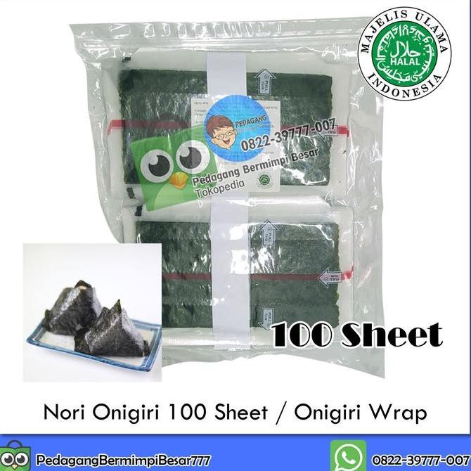 

Onigiri | Nori Onigiri | Nori Wrapper Isi 100Pcs Halal Mui