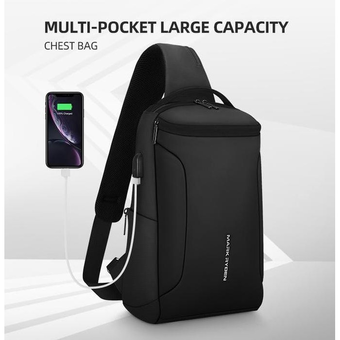 Tersedia Tas Selempang MARK RYDEN MR7069 100% Original Ori Sling Bag USB