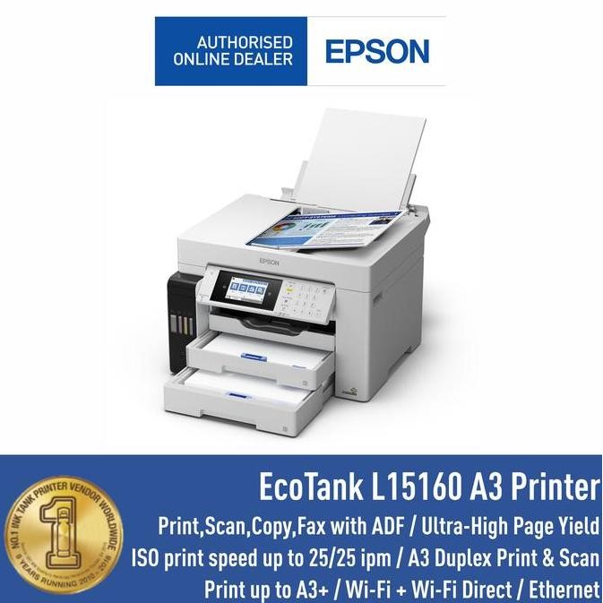 Printer Epson L15160 L-15160 L 15160 A3 Duplex Pigment Print Scan Copy New Stok