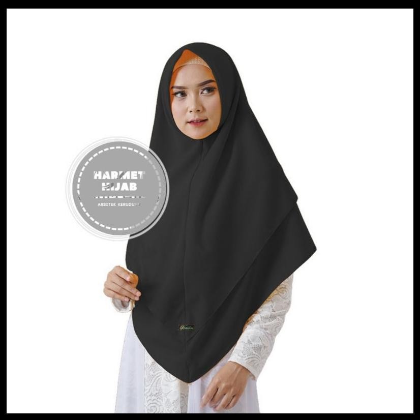 KHIMAR HIJAB JILBAB KERUDUNG SYARI TANPA PET DUA LAYER DIAMOND CREPE NON PET