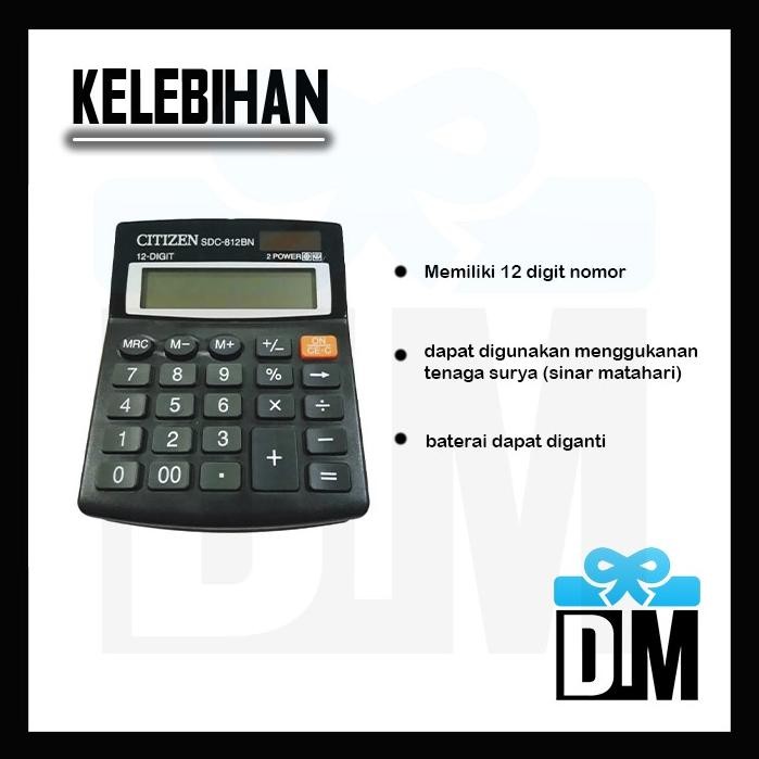 

Kalkulator 12 Digit Alat Mesin Hitung Citizen Cmzen Czen Office Ukuran Standar Dengan Dus dan Batre