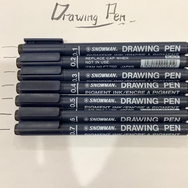 

SNOWMAN Spidol Drawing Pen 0.05-0.8 Full Set Pena Sketsa Bolpen