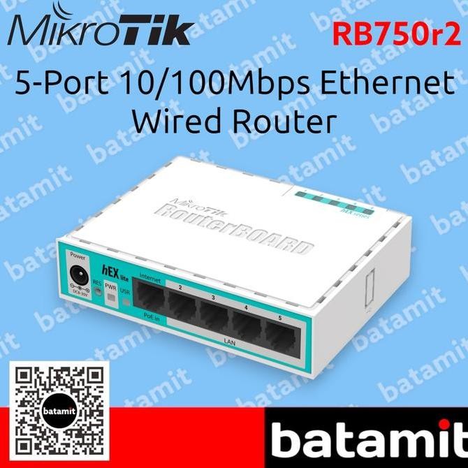 Router Mikrotik Rb750R2 5-Port 10/100 Router 750R2 / Rb-750R2 / Rb-750-R2 New Stok