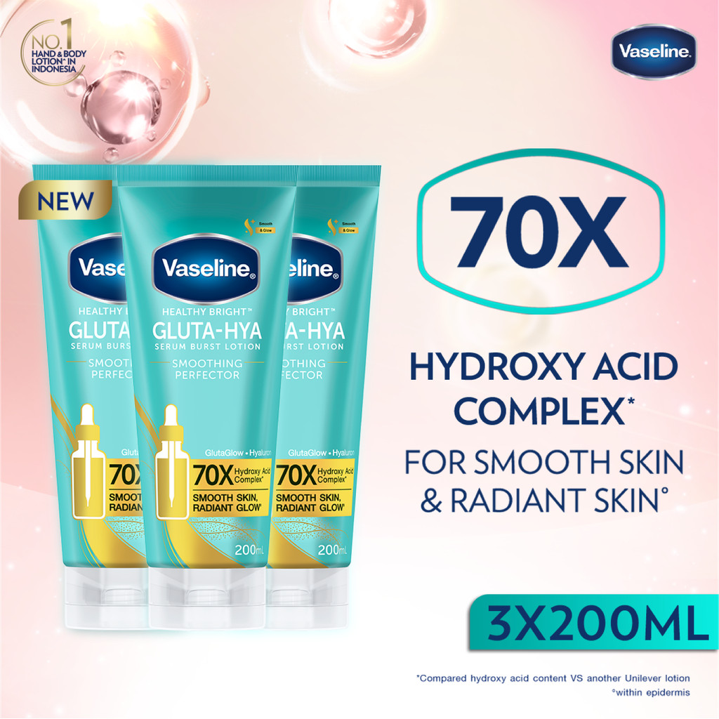 VASELINE GLUTA-HYA BODY SERUM SMOOTHING PERFECTOR 200MLx3