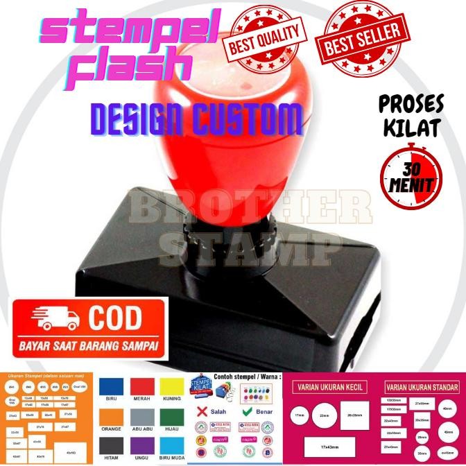 

Stempel Custom/otomatis tinta/bisa 2 warna/Free design