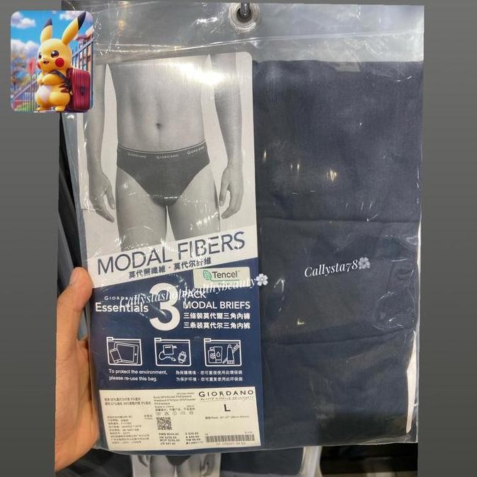 Terbaru Giordano Celana Dalam Pria Brief Modal Fibers Black Giordano 1 Pack Isi 3 Pcs Sizs S M L Xl 