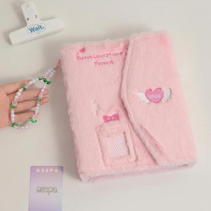 

(A5 Size) Memoire Binder Photocard Album PC Fluffy Bulu Plush Collect Book Binder Album Photocard Tempat Foto lc